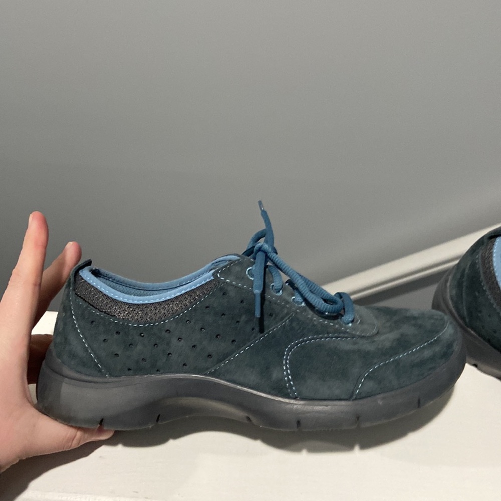 Dansko lace up shoes Slip Resistant leather blue EUC size 38 - Picture 3 of 11